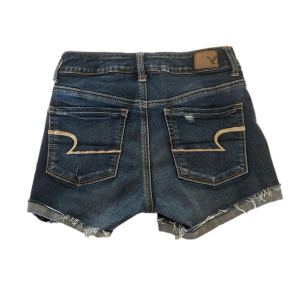 AE Outfitters Super Super Stretch Hi Rise Shortie Cut Off Jeans Shorts 2 - Picture 2 of 10